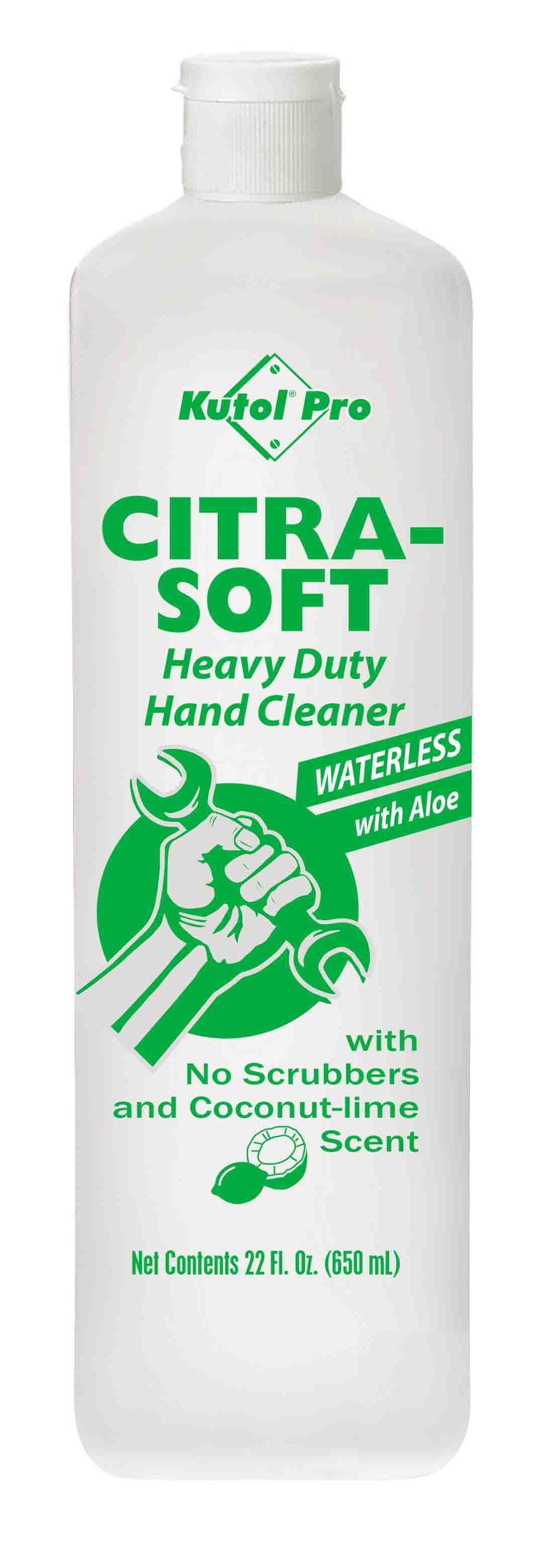 Citra-Soft Heavy Duty Hand Cleaner w/no scrubbers (Waterless), 22 oz. Squeeze Bottle, Kutol Pro 2384, Pack of 12