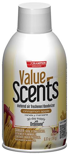  Metered Air Fresheners Value Scents Cinnamon Apple Champion Sprayon 6.17 oz Can - 5373, Box of 12 