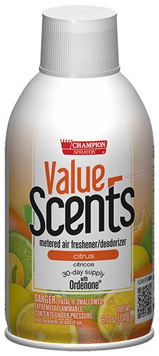  Metered Air Fresheners Value Scents Citrus Champion Sprayon 6.17 oz Can - 5375, Box of 12 