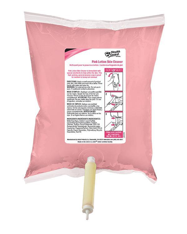 Pink Lotion Skin Cleaner, 800 mL Boxless Bag Refill, Health Guard 5665LBL, Pack of 4