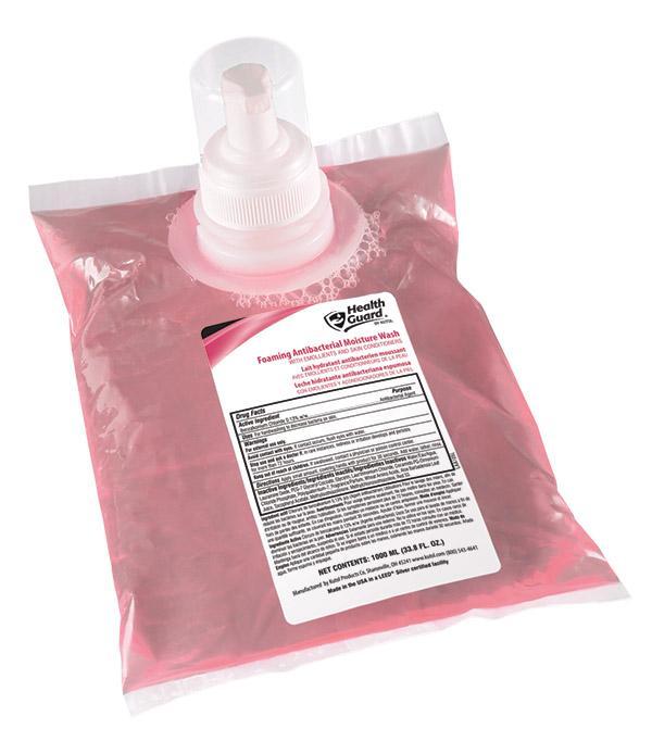 Foaming Antibacterial Moisture Wash, 1000 mL Refill, Health Guard 64041, Pack of 3