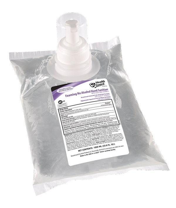 Foaming No Alcohol Hand Sanitizer FOAM, 1000 mL Refill, Health Guard 68241, Pack of 6