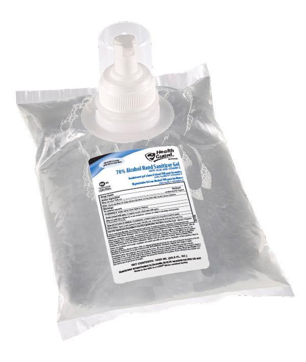 70% Alcohol Hand Sanitizer GEL, 1000 mL Refill, Health Guard 7441, Pack of 6