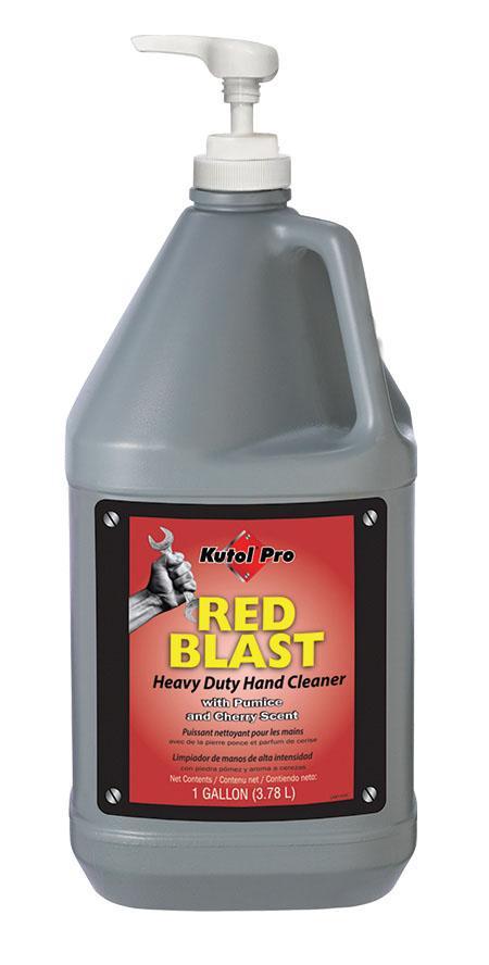 Red Blast with Pumice Heavy Duty Hand Cleaner, One Gallon Bottle with Pump, Kutol Pro 7702, Pack of 4