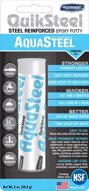 Quiksteel 16532TRI - Aquasteel Epoxy Putty, 2oz. Blister Card, Pack of 48