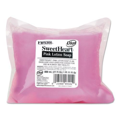 Sweetheart Pink Lotion Hand Soap Floral Scent 800 mL Bag Refill for Manual Dispensers , Pack of 12 - 99506