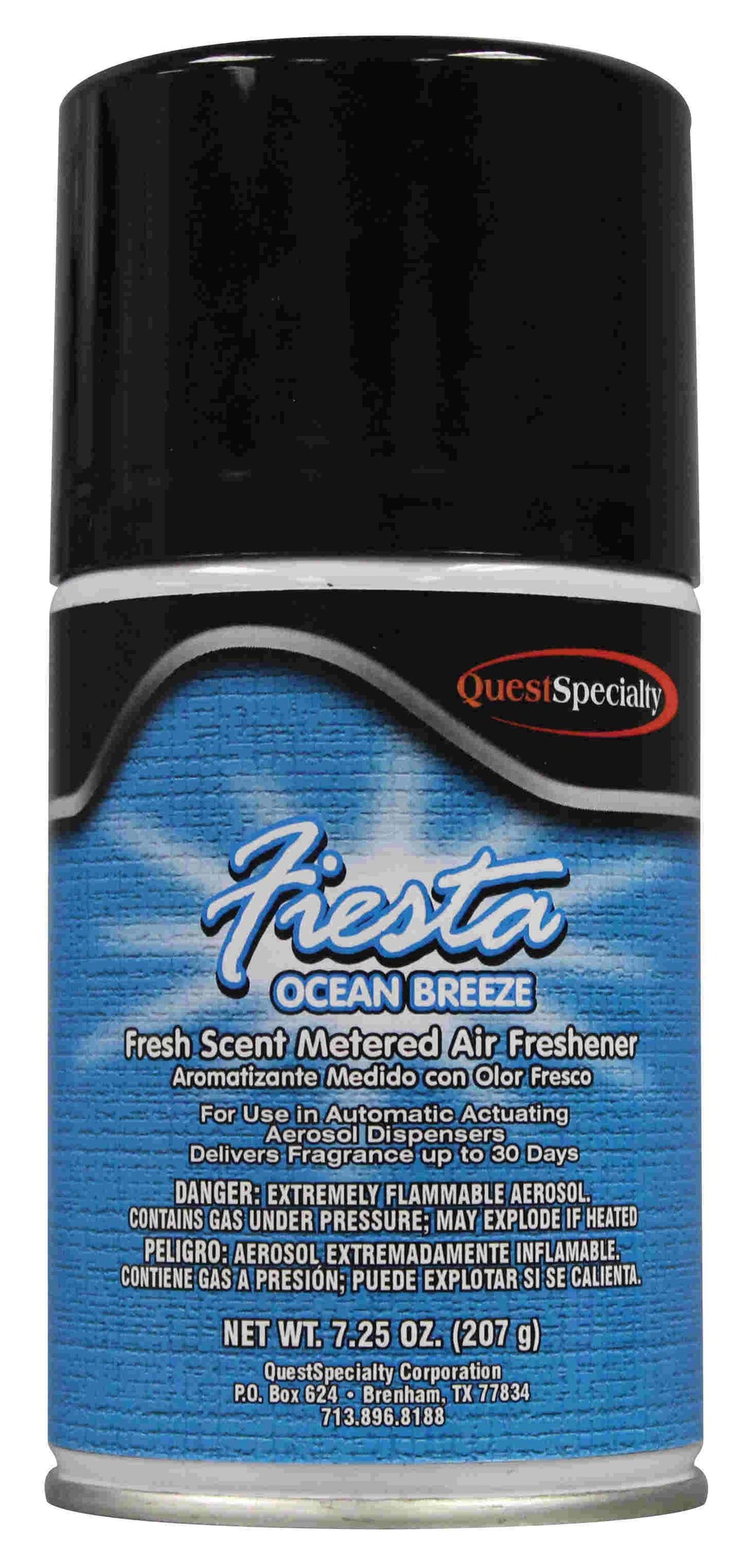 Automatic Air Freshener Spray Refill, Fiesta Ocean Breeze, 7.25 oz Can, QuestSpecialty, Pack of 12