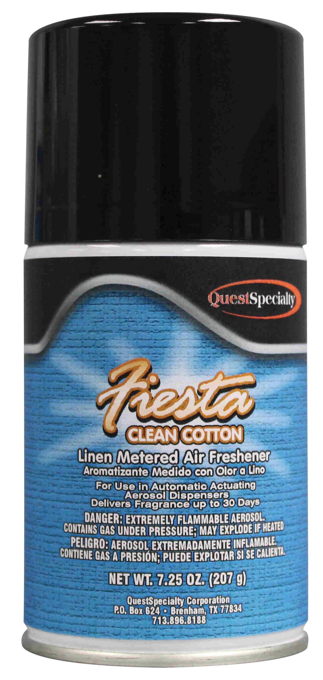Automatic Air Freshener Spray Refill, Fiesta Clean Cotton, 7.25 oz Can, QuestSpecialty, Pack of 12
