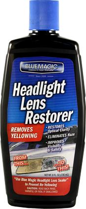 Blue Magic 725-06 - Headlight Lens Restorer, 8 oz Bottle, Pack of 6