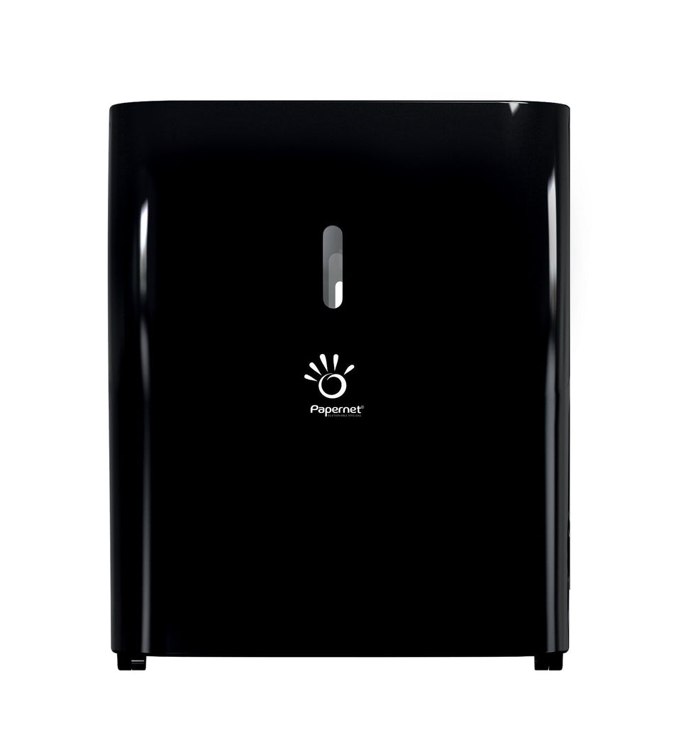 HyTech Paper Towel Dispenser Holder for Papernet Hardwound Paper, No-Touch Electronic, Black, Papernet 416007