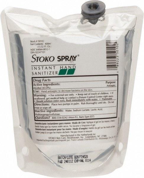 Stoko Spray Instant Hand Sanitizer 400ml - PN55010212, Pack of 12