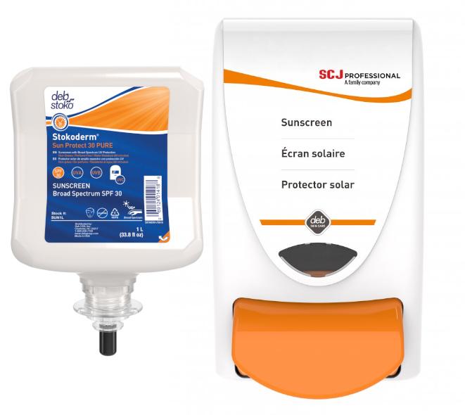 Stokoderm® Sun Protect 30 Pure Skin Protection Cream 1 Liter Refill (SUN1L) + Dispenser (SUN1LDS) Combo
