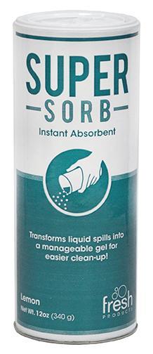 Super Sorb Liquid Spill Absorbent, Powder, Lemon, 12 oz. Shaker Can, Box of 6
