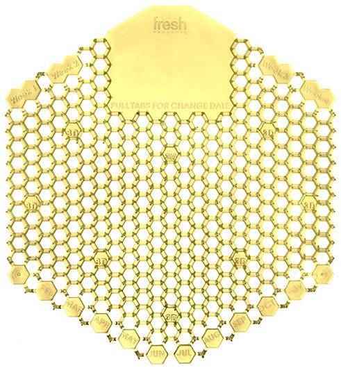 Wave 3D Urinal Screen Citrus by Fresh Products, Box of 10