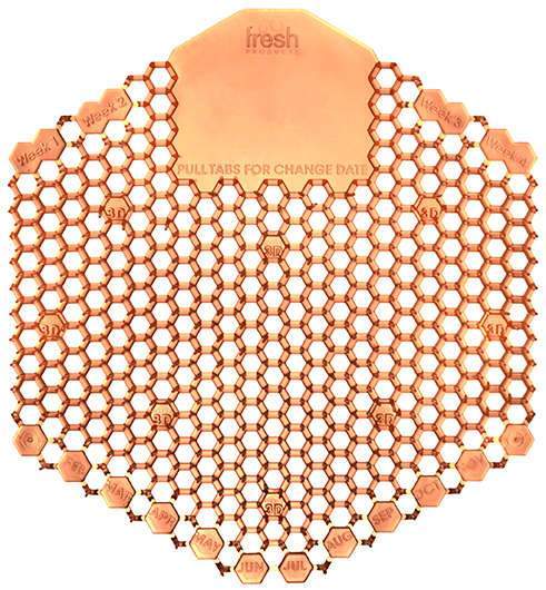 Wave 3D Urinal Screen Mango by Fresh Products, Box of 10
