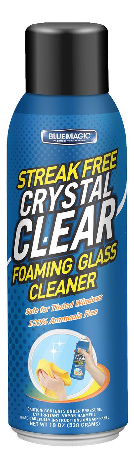 Blue Magic 910-06R Foaming Glass Cleaner, Crystal Clear, 19 oz Can,  Pack of 6