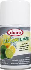 Automatic Air Freshener Spray Refill, Lemon Lime, 7 oz. Can, Claire, Pack of 12 - 120
