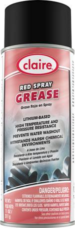 Red Grease Spray, 11 oz Can, Claire, pack of 6 - 4466