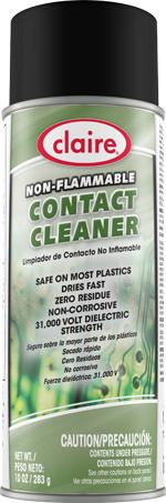 Contact Cleaner, Non-Flammable Spray, 10 oz Can, Claire, Pack of 6 - 6186