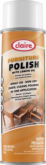 Multi-Surface Furniture Polish with Lemon Oil, 19 oz can, Kosher NSF, Claire, Pack of 6 - 8116