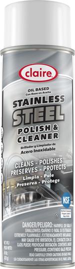Stainless Steel Polish and Cleaner, Oil Based, 15 oz, Claire, Pack of 6 - 8416