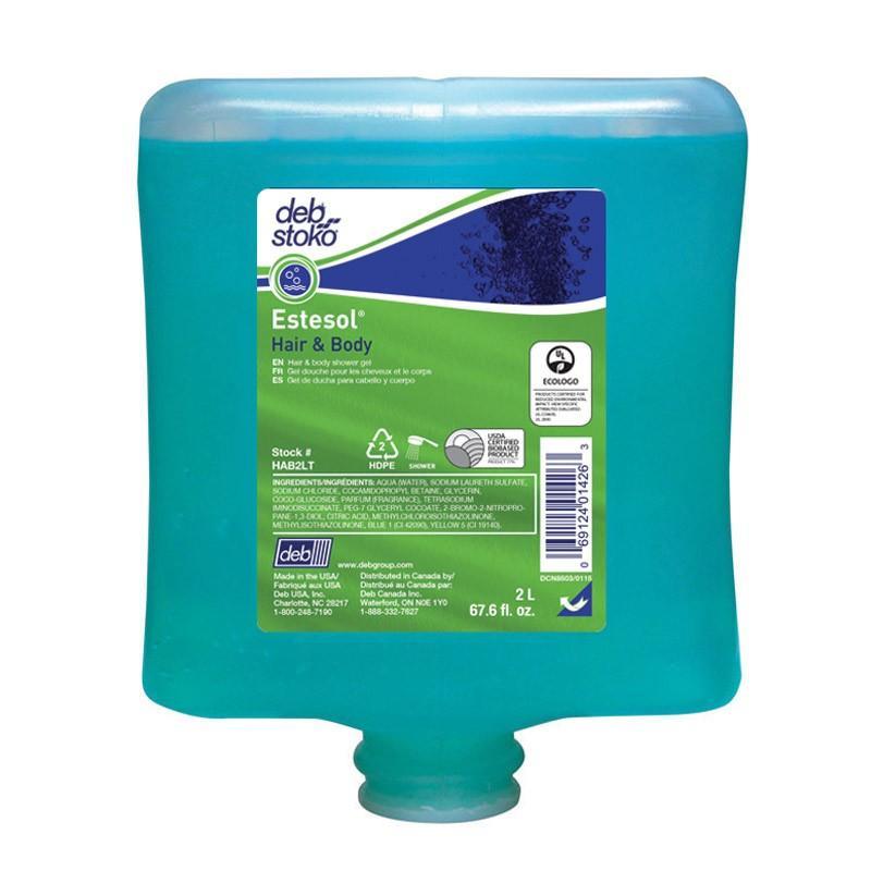 Estesol Hair & Body Shower Gel 1 Liter Refill - HAB1L, Pack of 6