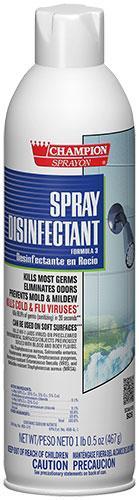 Disinfectant Spray Hospital-Type, Deodorizer, Prevents Mold and Mildew, Champion Sprayon, 16.5 oz. Can, Box of 12