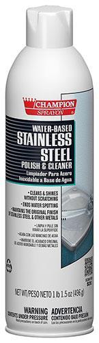 Stainless Steel Polish & Cleaner Water Based, Champion Sprayon 17.5 oz Can, Box of 3
