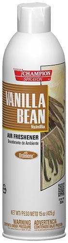 Vanilla Bean Air Freshener Spray, Water-Based, Champion Sprayon 15 oz Can, Box of 12